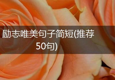 励志唯美句子简短(推荐50句)