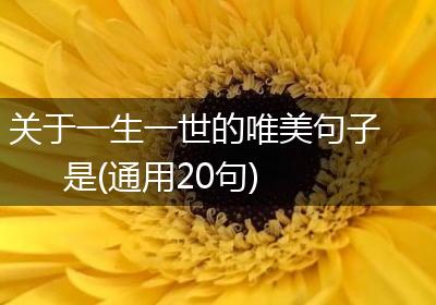 关于一生一世的唯美句子是(通用20句)