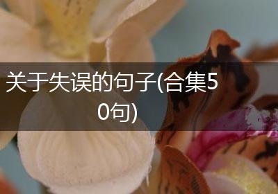 关于失误的句子(合集50句)