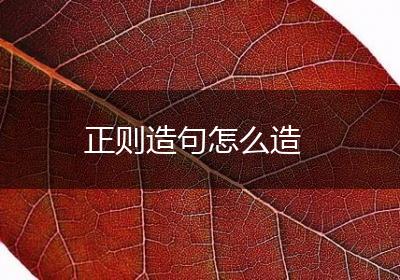 正则造句怎么造