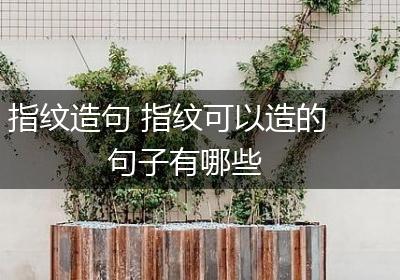 指纹造句 指纹可以造的句子有哪些