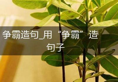 争霸造句_用“争霸”造句子