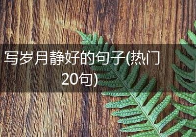 写岁月静好的句子(热门20句)