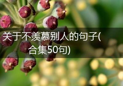 关于不羡慕别人的句子(合集50句)