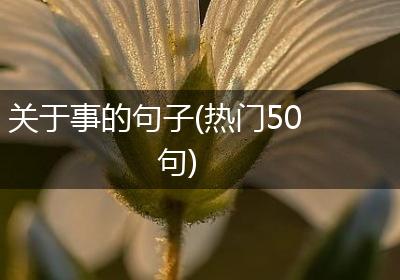 关于事的句子(热门50句)