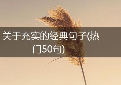关于充实的经典句子(热门50句)
