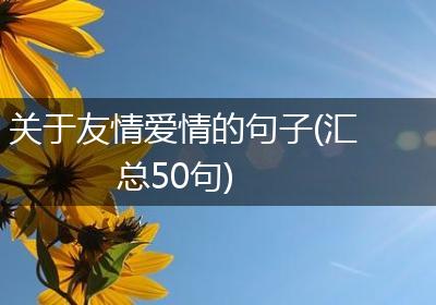 关于友情爱情的句子(汇总50句)