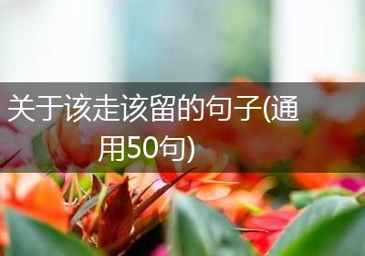 关于该走该留的句子(通用50句)