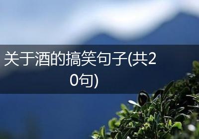 关于酒的搞笑句子(共20句)