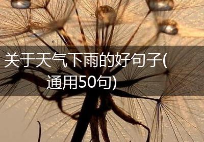 关于天气下雨的好句子(通用50句)