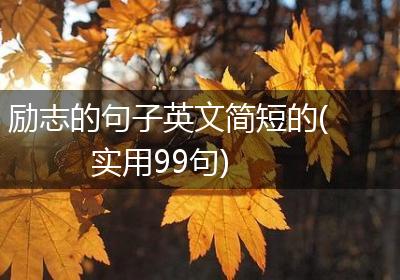 励志的句子英文简短的(实用99句)