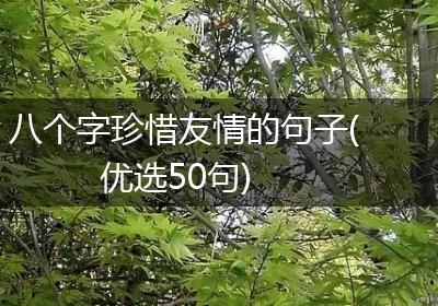 八个字珍惜友情的句子(优选50句)