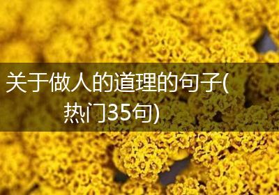 关于做人的道理的句子(热门35句)
