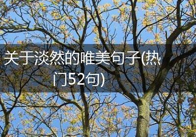 关于淡然的唯美句子(热门52句)