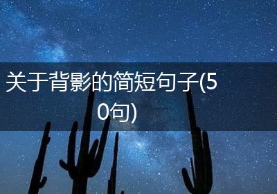 关于背影的简短句子(50句)