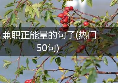 兼职正能量的句子(热门50句)