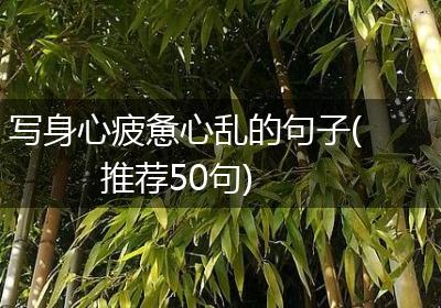 写身心疲惫心乱的句子(推荐50句)