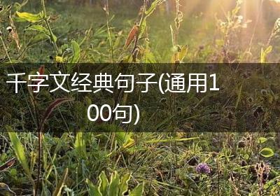 千字文经典句子(通用100句)