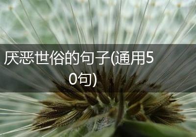 厌恶世俗的句子(通用50句)