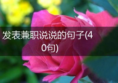 发表兼职说说的句子(40句)