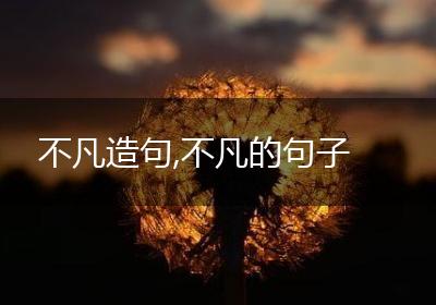 不凡造句,不凡的句子
