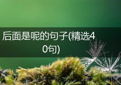 后面是呢的句子(精选40句)