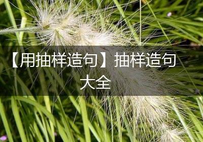【用抽样造句】抽样造句大全