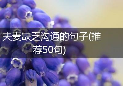 夫妻缺乏沟通的句子(推荐50句)