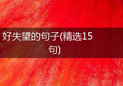 好失望的句子(精选15句)