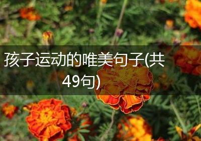 孩子运动的唯美句子(共49句)