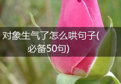 对象生气了怎么哄句子(必备50句)