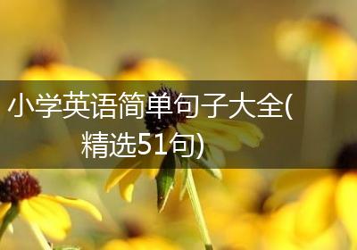 小学英语简单句子大全(精选51句)