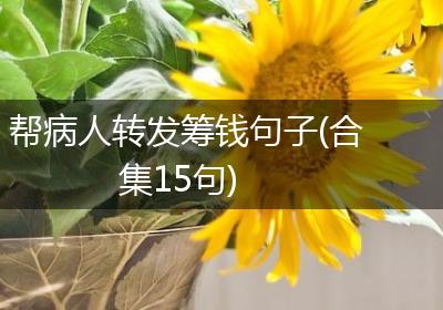 帮病人转发筹钱句子(合集15句)