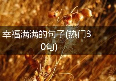 幸福满满的句子(热门30句)