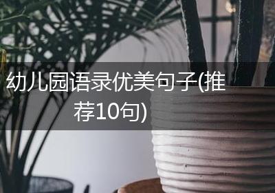 幼儿园语录优美句子(推荐10句)