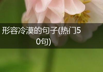 形容冷漠的句子(热门50句)