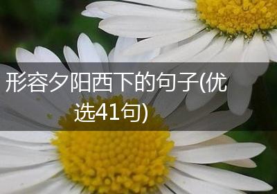 形容夕阳西下的句子(优选41句)