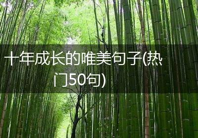 十年成长的唯美句子(热门50句)