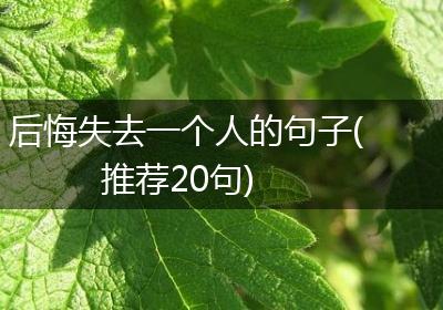 后悔失去一个人的句子(推荐20句)