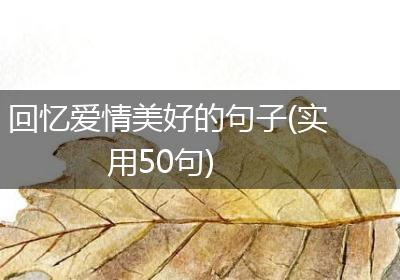 回忆爱情美好的句子(实用50句)