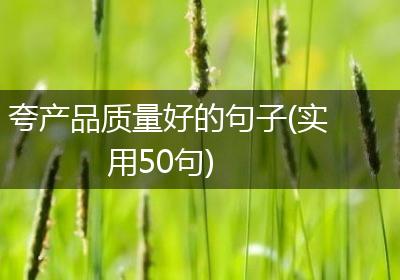 夸产品质量好的句子(实用50句)