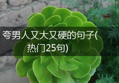 夸男人又大又硬的句子(热门25句)