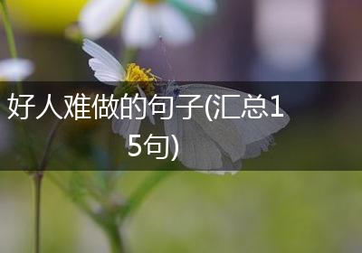 好人难做的句子(汇总15句)