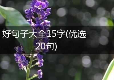 好句子大全15字(优选20句)