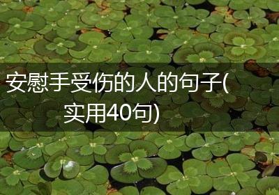 安慰手受伤的人的句子(实用40句)
