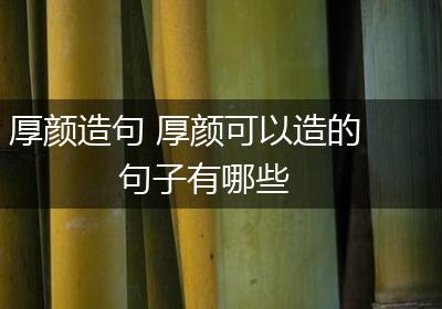 厚颜造句 厚颜可以造的句子有哪些