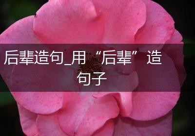 后辈造句_用“后辈”造句子