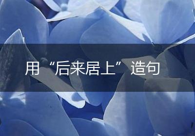 用“后来居上”造句