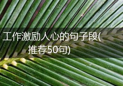 工作激励人心的句子段(推荐50句)