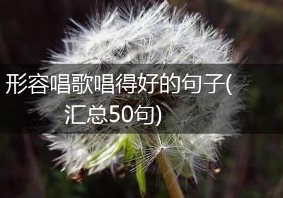 形容唱歌唱得好的句子(汇总50句)
